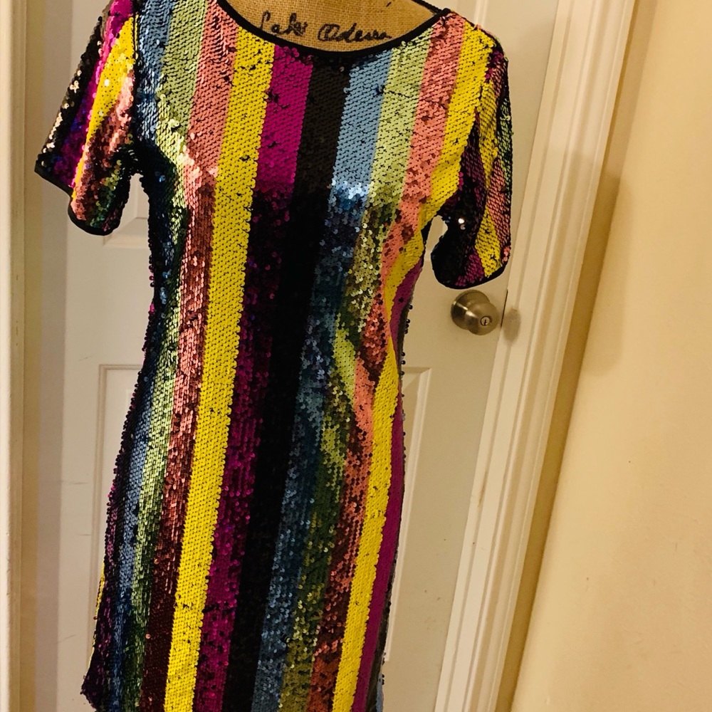 BRAND NEW colorful sequins party dress